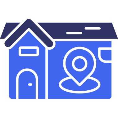 ev konumu konumu simgesi doldurulmuş dış hat biçimi