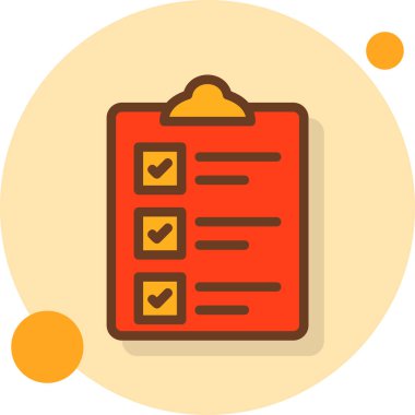 onay listesi düz simgesini, vektör, illüstrasyon