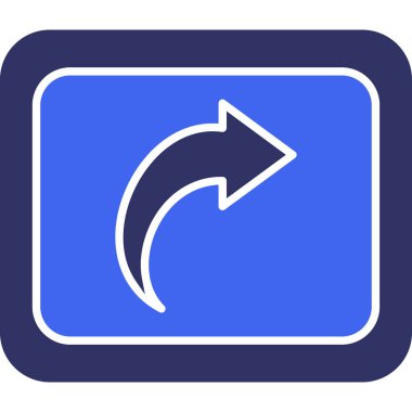 Sol düz kare vektör simge döndürmek