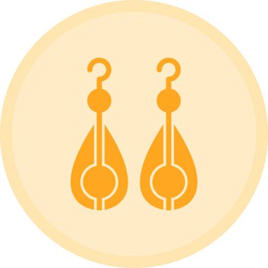 Bir çift altın küpenin vektör çizimi