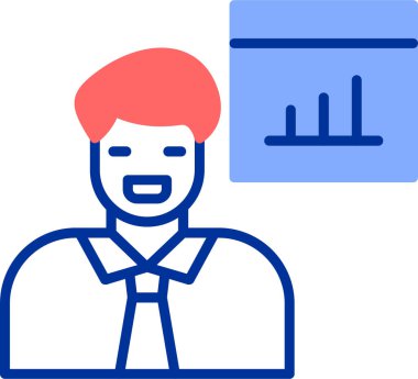 Avatar adam iş adamı simgesi - taslak biçimi