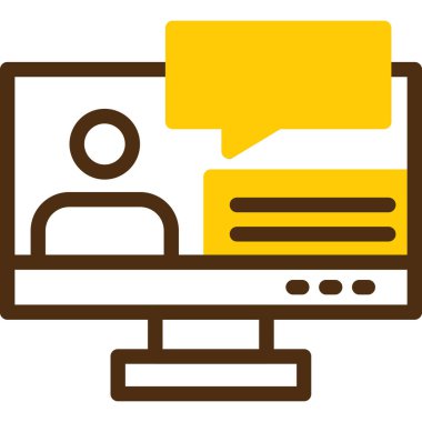 Konuşma baloncuklu bilgisayar monitörü