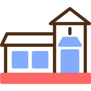 Bina. Web simgesi basit illüstrasyon