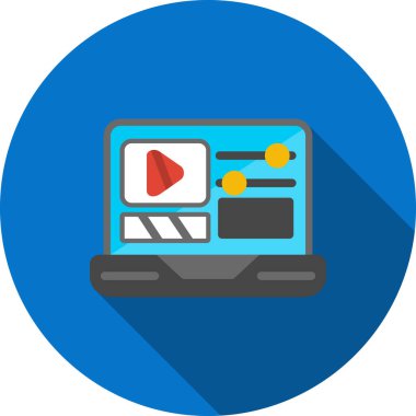 Video vektör düz simgesi