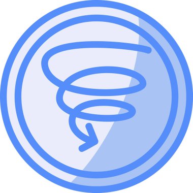 Mavi ve kırmızı dairenin bir simgesinin vektör çizimi