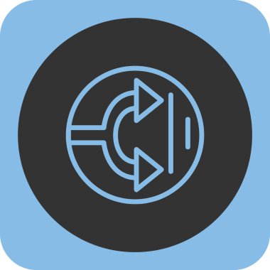 Ok sağ yuvarlak kare vektör simgesi