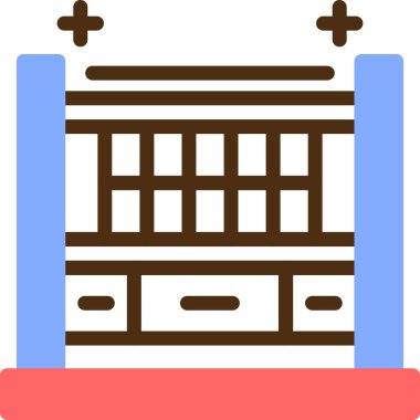 Bina. Web simgesi basit illüstrasyon