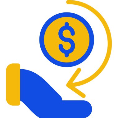 iş para simgesi, vektör basit illüstrasyon tasarımı