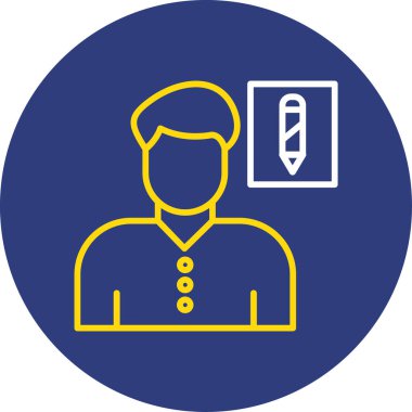 Dizüstü bilgisayarı olan bir adamın vektör çizimi