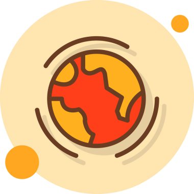 Dosyalanmış ana hatlar biçiminde dünya gezegeni simgesi