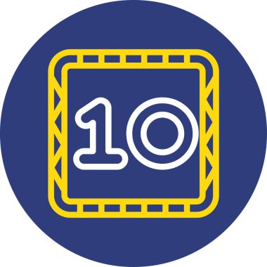10 numaralı simge vektör çizimi tasarımı