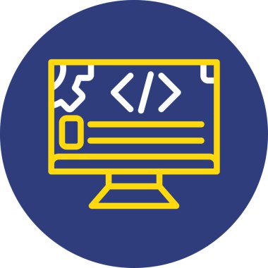 Kodlama. Web simgesi basit illüstrasyon