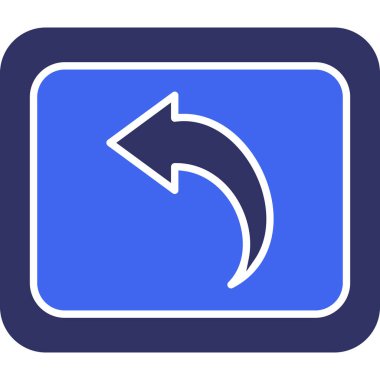 Vektör simgesini tazele. resim biçimi, yuvarlak kare düğmesi, mavi ve kobalt renkleri içinde düz simge sembolüdür..