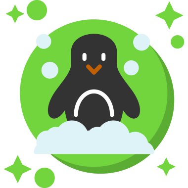 Beyaz arkaplandaki penguen karikatürünün vektör çizimi