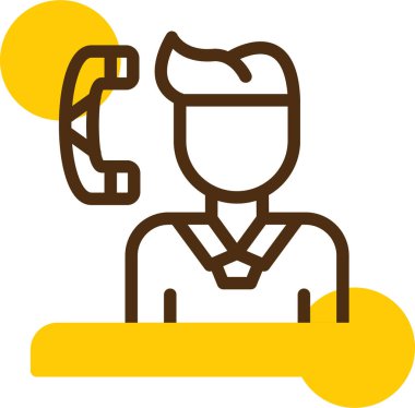 Müşteri hizmetleri ikonu - ana hatlar biçiminde