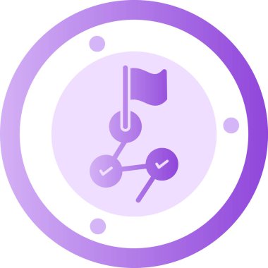 Mor arkaplanı olan bir saat simgesinin vektör çizimi