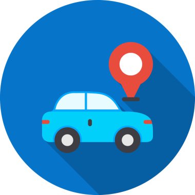 araba konumu simgesi düz biçimli