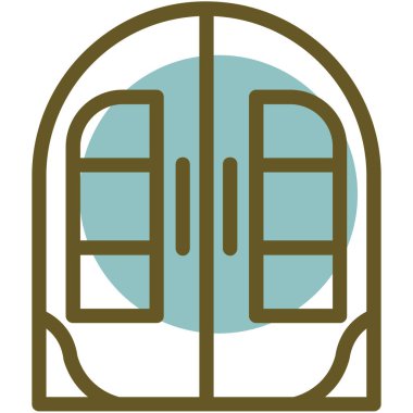 Kapı. Web simgesi basit illüstrasyon