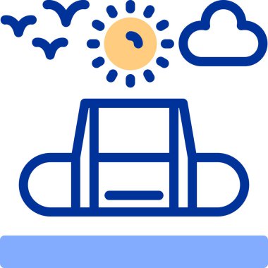 Plajın modern bir simgesinin vektör çizimi