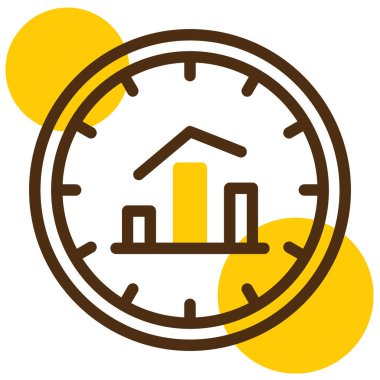 Saat ile bir ev simgesinin vektör illüstrasyonu