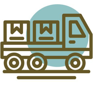 dağıtım kamyonu ikonu vektör çizimi