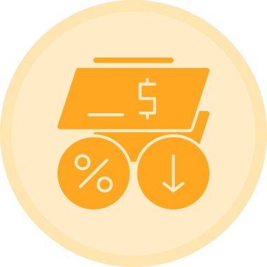 İndirim. Web simgesi basit illüstrasyon