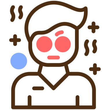 Baş ağrısı. Web simgesi basit illüstrasyon