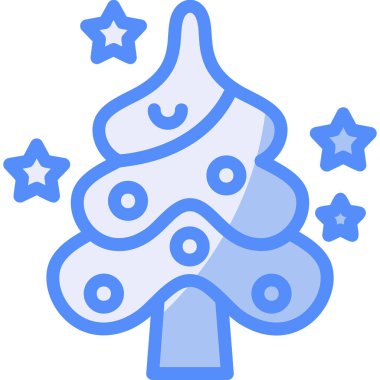 Yılbaşı ağacı. Web simgesi basit illüstrasyon