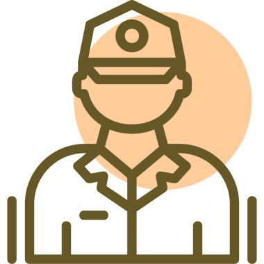 Asker. Web simgesi basit illüstrasyon