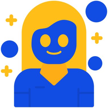 Kadın. Web simgesi basit illüstrasyon