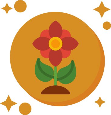 Çiçek süslemeli çiçek simgesinin vektör illüstrasyonu