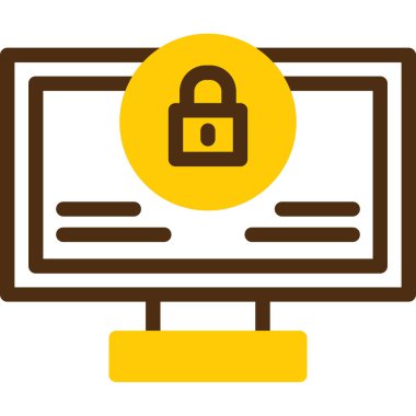 Güvenlik sistemi simgesi. Düz renk tasarımı. vektör illüstrasyonu.