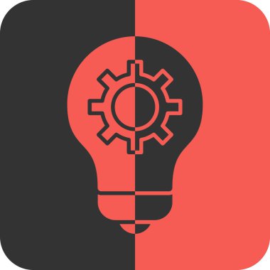 Ampullü siyah arkaplanı olan bir dişlinin vektör simgesi