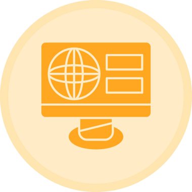 Küresel iletişimin web simgesi, vektör illüstrasyonu