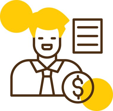 İş adamı. Web simgesi basit illüstrasyon