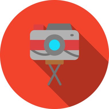 uzun gölge ile kamera düz simgesi