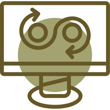 Bilgisayar ekranında bir bilgisayar işareti var.