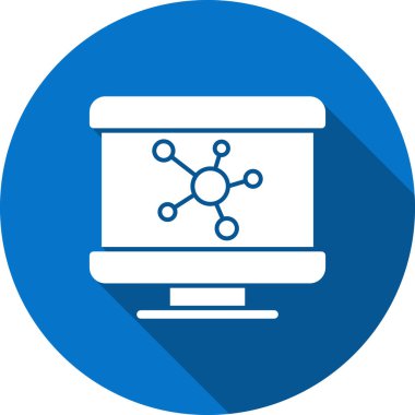bilgisayar monitörü web simgesi, basit vektör illüstrasyonu