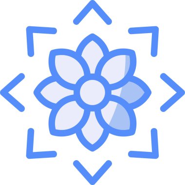 Dekorasyon çiçek simgesi ana hat biçiminde