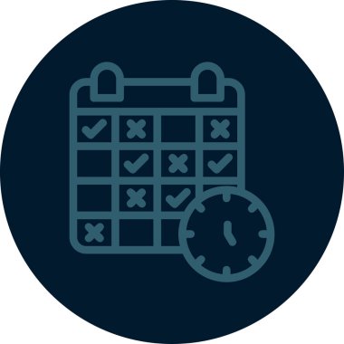 Takvim simgesinin vektör illüstrasyonu, düzenlenebilir satır simgesinin güzel kavramı