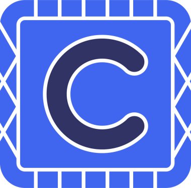 beyaz arkaplanda izole edilmiş çizgi film tarzında alfabe c. c simgesi