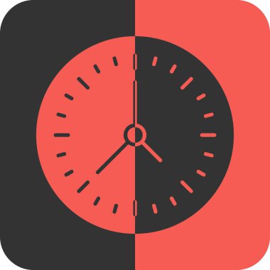 Düz dizaynda saat zaman vektörü simgesi