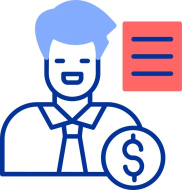 para ve finansman düz vektör simgesi