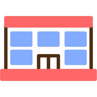 Bina simgesi. Web için vektör simgeleri oluşturmanın basit bir illüstrasyonu