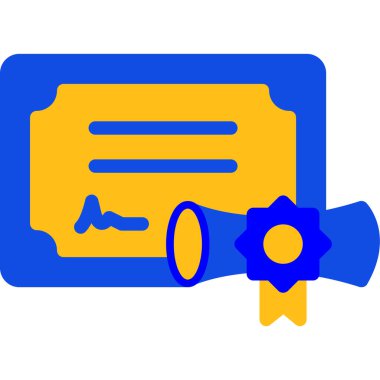 Sertifika. Web simgesi basit illüstrasyon