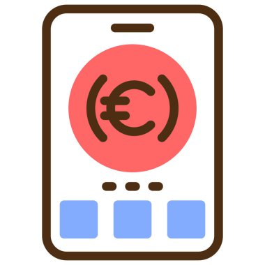 Akıllı telefon vektör illüstrasyon tasarımlı euro cep telefonu