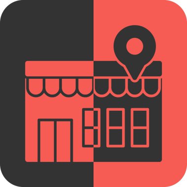 Dükkan ikonu. vektör illüstrasyonu.