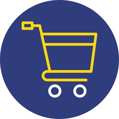 Alışveriş arabası simgesi, vektör illüstrasyonu