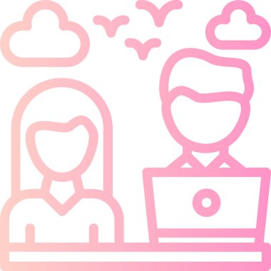 avatar kadın simgesi, vektör çizimi