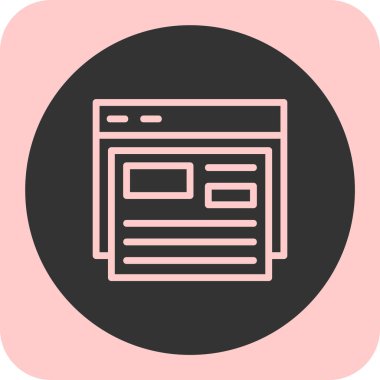 Beyaz arkaplanda tarayıcı pencere simgesi vektörü